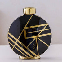 Vase Luxury Noir et Or Geométrique | Marco Lucetti Noir - L