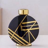 Vase Luxury Noir et Or Geométrique | Marco Lucetti Noir - S