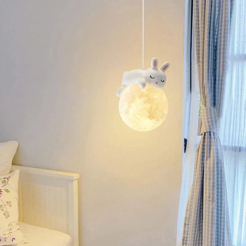 Veilleuse 3D : Ours, Lune, Lapin - Idéale pour le Chevet de l'Enfant | Marco Lucetti