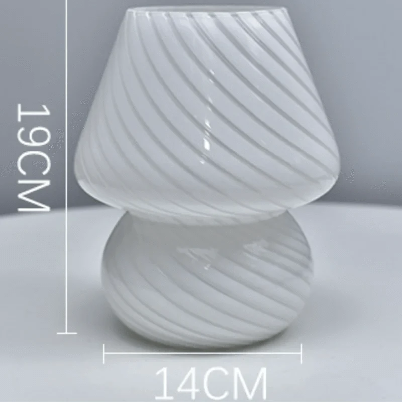 Veilleuse champignon en verre rayé LED | Marco Lucetti