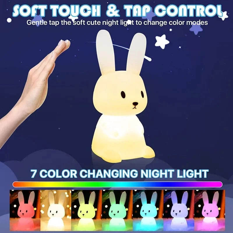 Veilleuse Lapin Mignon en Silicone USB pour Enfants Kawaii - Marque Lapin Câlin | Marco Lucetti