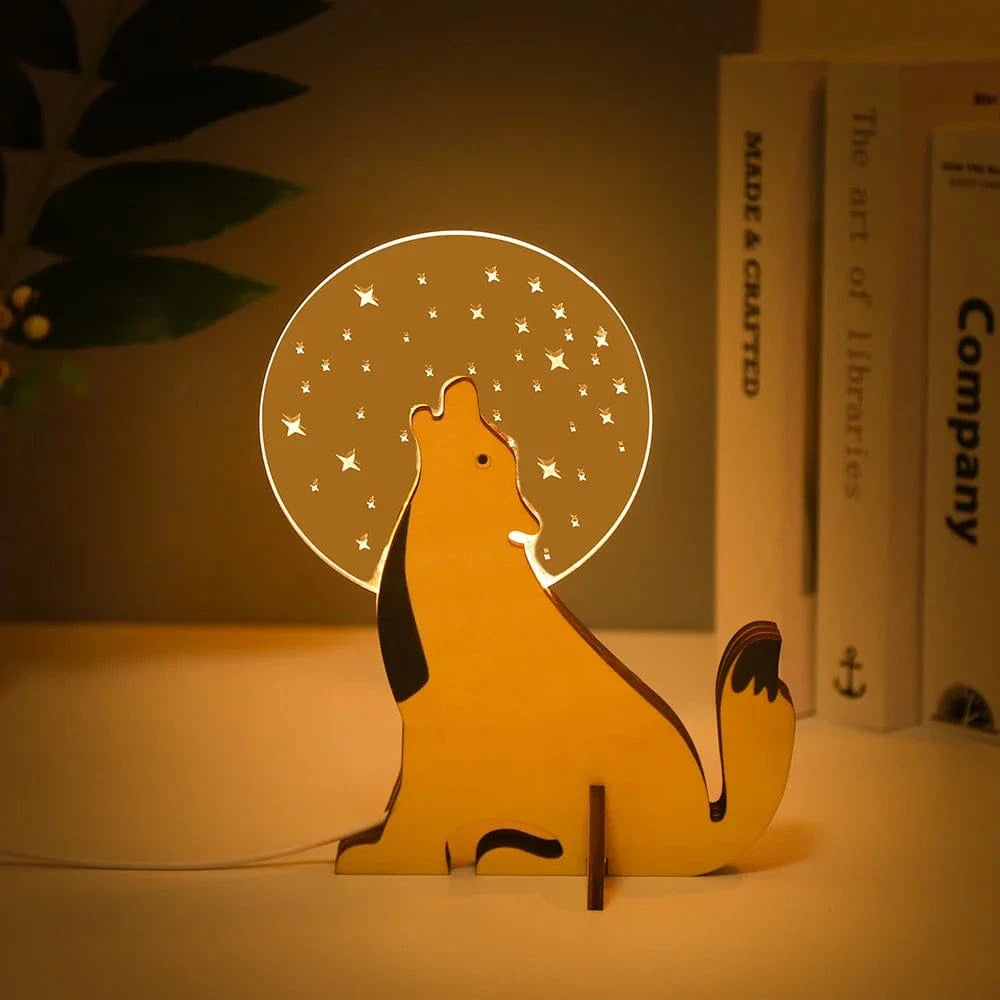 Veilleuse LED Enfant en Bois Acrylique avec Port USB | Marco Lucetti