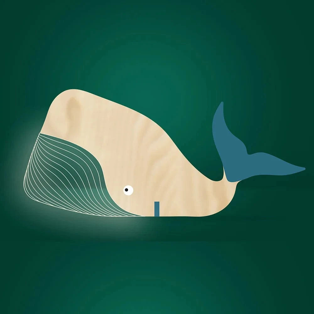 Veilleuse LED Enfant en Bois Acrylique avec Port USB | Marco Lucetti Baleine 2 / Prise USB
