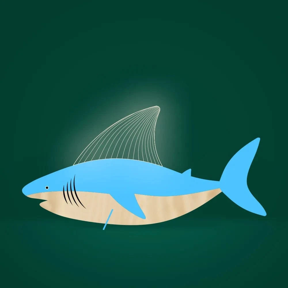 Veilleuse LED Enfant en Bois Acrylique avec Port USB | Marco Lucetti Requin / Prise USB