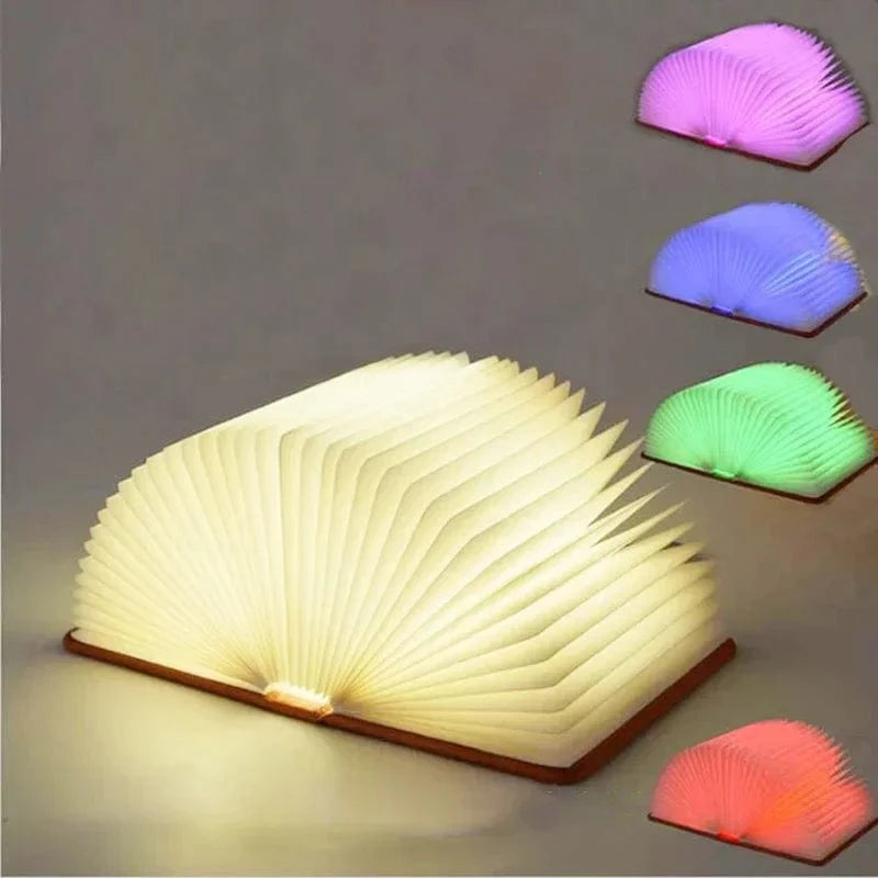 Veilleuse LED Pliante 3D Créative RGB - Recharge USB en Bois - Lampe de Table pour Chambre d'Enfant | Marco Lucetti