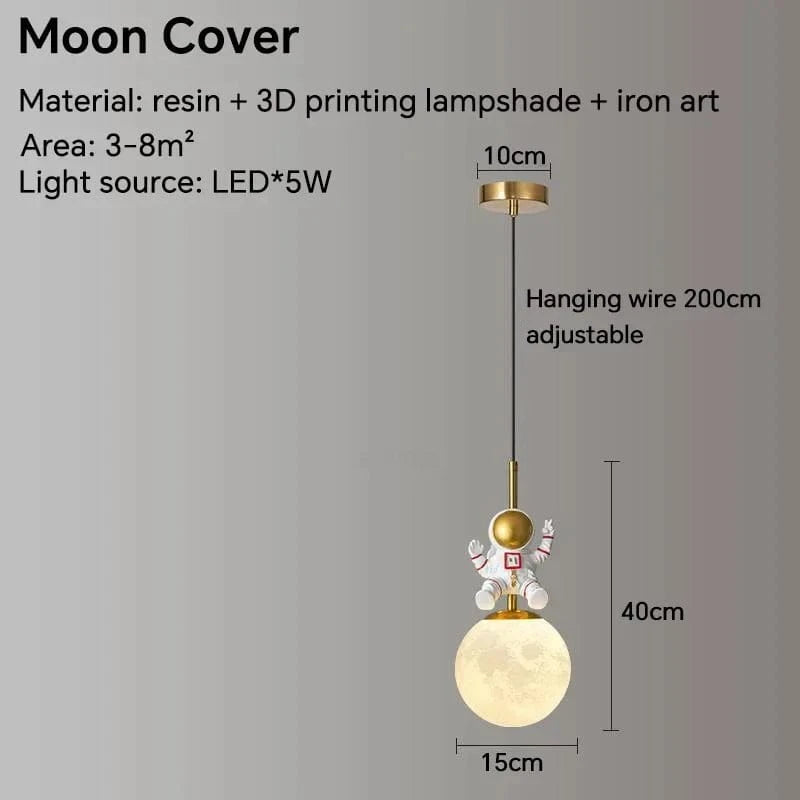 Veilleuse lunaire LED astronautique pour chambre d'enfant - Design moderne | Marco Lucetti Style-A / Blanc froid