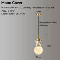 Veilleuse lunaire LED astronautique pour chambre d'enfant - Design moderne | Marco Lucetti Style-A / Blanc froid