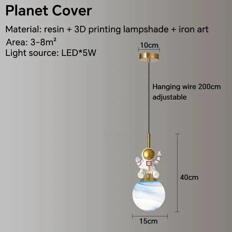 Veilleuse lunaire LED astronautique pour chambre d'enfant - Design moderne | Marco Lucetti Style-B / Blanc froid