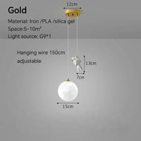 Veilleuse lunaire LED astronautique pour chambre d'enfant - Design moderne | Marco Lucetti Style-D / Lumière tricolore