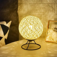 Veilleuse Lune LED en Bois et Rotin - Ambiance Chaleureuse | Marco Lucetti Prise USB / Blanc chaud fixe
