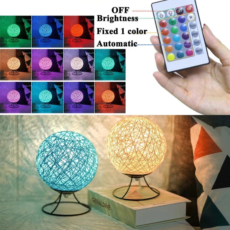 Veilleuse Lune LED en Bois et Rotin - Ambiance Chaleureuse | Marco Lucetti Prise USB / Contrôle à distance