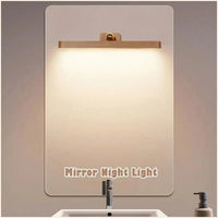 Veilleuse murale Rechargeable en bois avec miroir LED | Marco Lucetti Blanc chaud