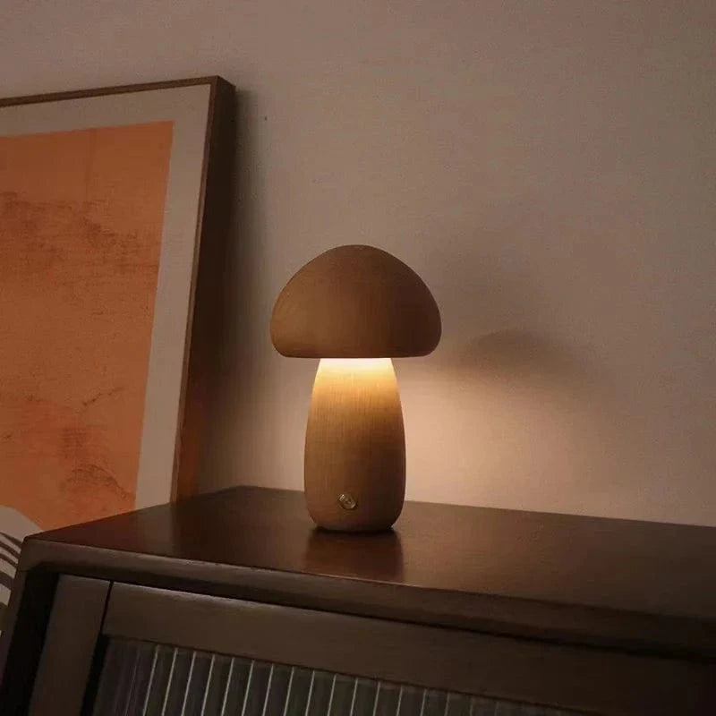 Veilleuse Tactile Champignon en Bois - Éclairage LED | Marco Lucetti B--1