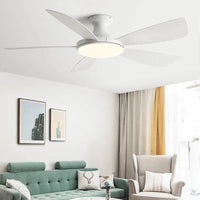 Ventilateur de plafond bas moderne avec lumière LED et télécommande DC - Élégance Lumineuse | Marco Lucetti