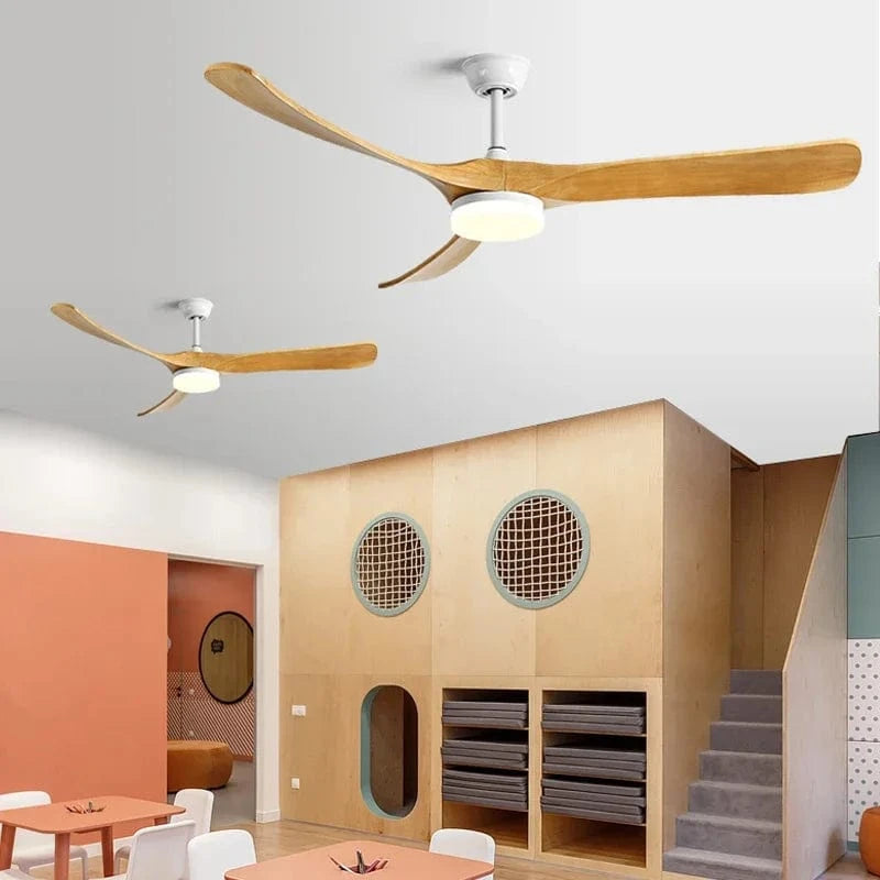 Ventilateur de plafond bois naturel de luxe avec LED - Réversible Été Hiver | Marco Lucetti