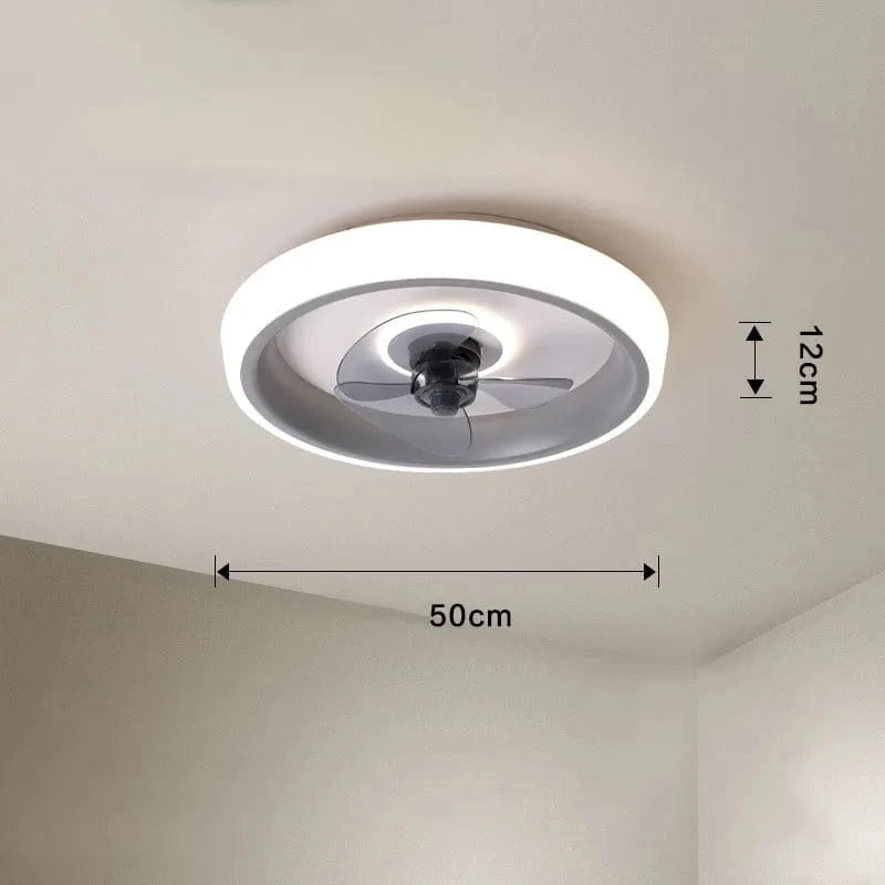 Ventilateur De Plafond Design 50CM pour Chambre et Salon - Ventilateur Silencieux avec Éclairage LED | Marco Lucetti GRIS