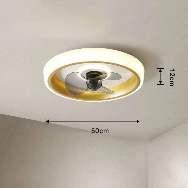 Ventilateur De Plafond Design 50CM pour Chambre et Salon - Ventilateur Silencieux avec Éclairage LED | Marco Lucetti Or