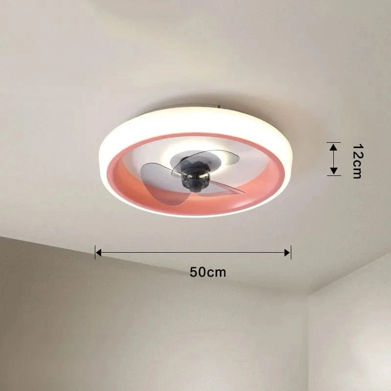 Ventilateur De Plafond Design 50CM pour Chambre et Salon - Ventilateur Silencieux avec Éclairage LED | Marco Lucetti Rose