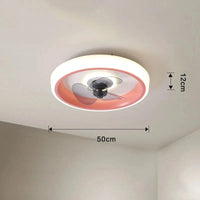 Ventilateur De Plafond Design 50CM pour Chambre et Salon - Ventilateur Silencieux avec Éclairage LED | Marco Lucetti Rose