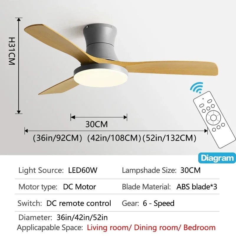 Ventilateur de plafond élégant avec lumière LED et contrôle électrique | Marco Lucetti