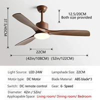 Ventilateur de plafond en bois lumineux avec télécommande - ÉcoBreezeLux | Marco Lucetti