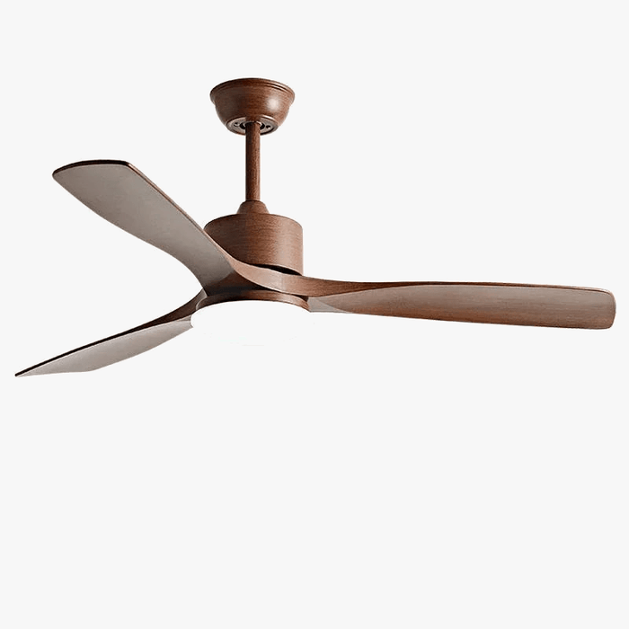 Ventilateur de plafond en bois lumineux avec télécommande - ÉcoBreezeLux | Marco Lucetti