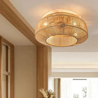 Ventilateur de plafond en rotin de bambou Wabi-Sabi - Luminaire invisible de cuisine | Marco Lucetti