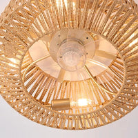 Ventilateur de plafond en rotin Rétro Breeze avec lumière et télécommande | Marco Lucetti