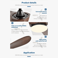 Ventilateur de plafond industriel vintage en bois - Édition sans lumière | Marco Lucetti