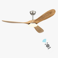Ventilateur de plafond industriel vintage en bois - Édition sans lumière