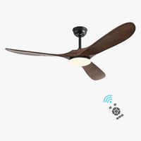 Ventilateur de plafond industriel vintage en bois - Édition sans lumière
