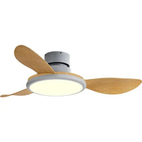 Ventilateur de plafond LED avec télécommande, design minimaliste | Marco Lucetti Grain de bois gris / 42 pouces