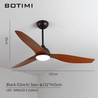 Ventilateur de plafond LED bois 3 pales | Marco Lucetti