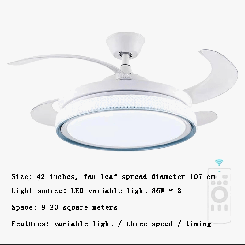 Ventilateur de plafond LED intelligent avec pales rétractables - Style Moderne | Marco Lucetti