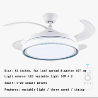 Ventilateur de plafond LED intelligent avec pales rétractables - Style Moderne | Marco Lucetti