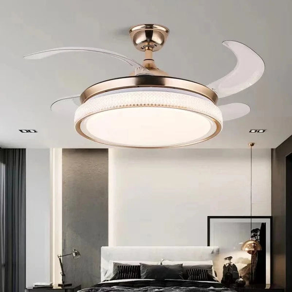 Ventilateur de plafond LED intelligent avec pales rétractables - Style Moderne | Marco Lucetti