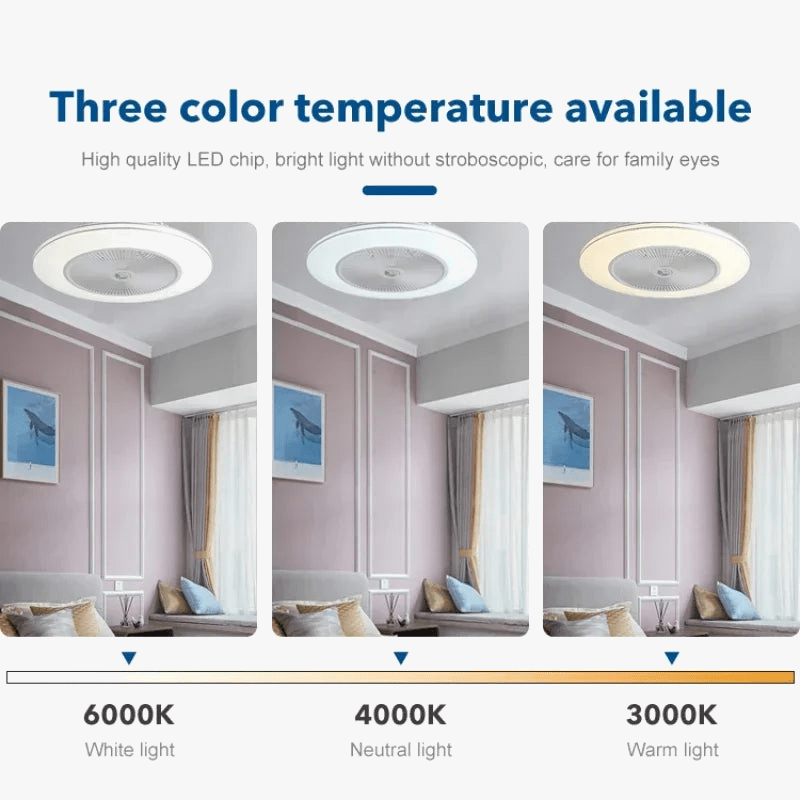 Ventilateur de plafond LED Invisible Smart avec Télécommande - Moderne | Marco Lucetti