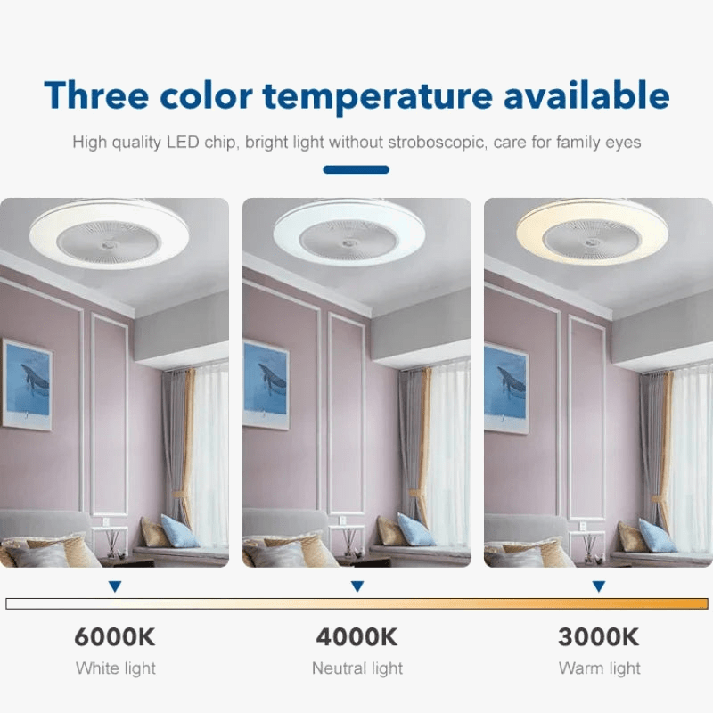 Ventilateur de plafond LED modern avec télécommande et lustre - Édition Luxe | Marco Lucetti