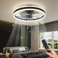 Ventilateur de plafond LED moderne avec télécommande et 6 vitesses | Marco Lucetti Noir