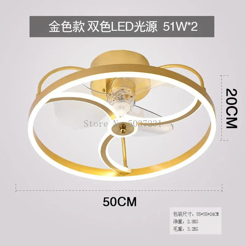 Ventilateur de plafond LED silencieux pour la chambre des enfants - Confort assuré | Marco Lucetti C / 220v / Gradation à distance