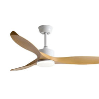 Ventilateur de plafond modern LiteRmote LED | Marco Lucetti Grain de bois blanc / 52 pouces / 220V