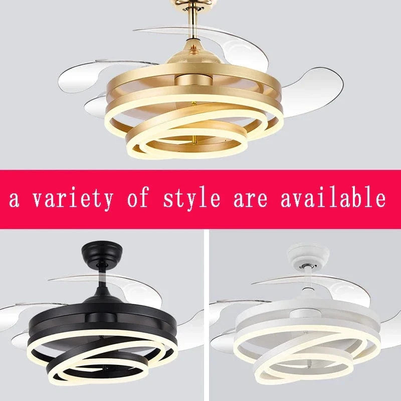 VENTILATEUR DE PLAFOND MODERNE 2024 - LUMIÈRES LED - TÉLÉCOMMANDE RECHARGEABLE | Marco Lucetti