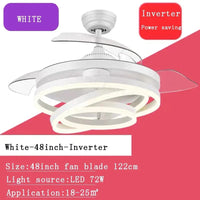 VENTILATEUR DE PLAFOND MODERNE 2024 - LUMIÈRES LED - TÉLÉCOMMANDE RECHARGEABLE | Marco Lucetti Blanc 48 pouces / 71-80W / 85-265V