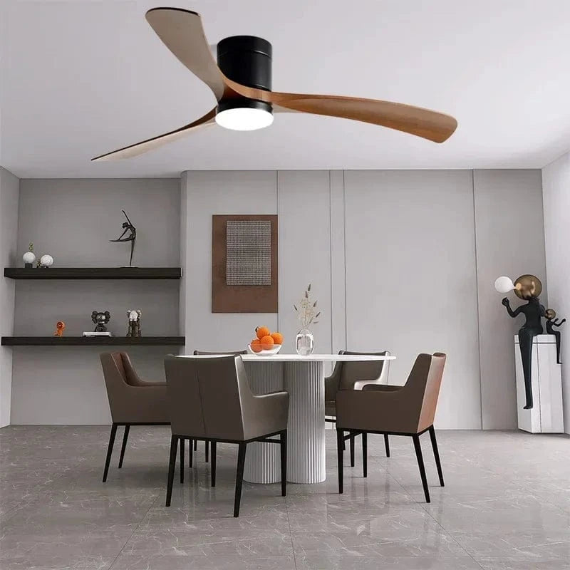 Ventilateur de plafond moderne ABS noir avec LED et télécommande - Édition Luxe | Marco Lucetti