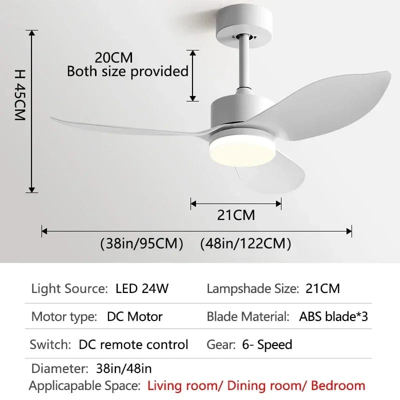 Ventilateur de plafond moderne BreezeTech avec télécommande et éclairage intégré | Marco Lucetti