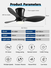 Ventilateur de plafond moderne Lux&Vitae LED avec télécommande - sans lumière | Marco Lucetti