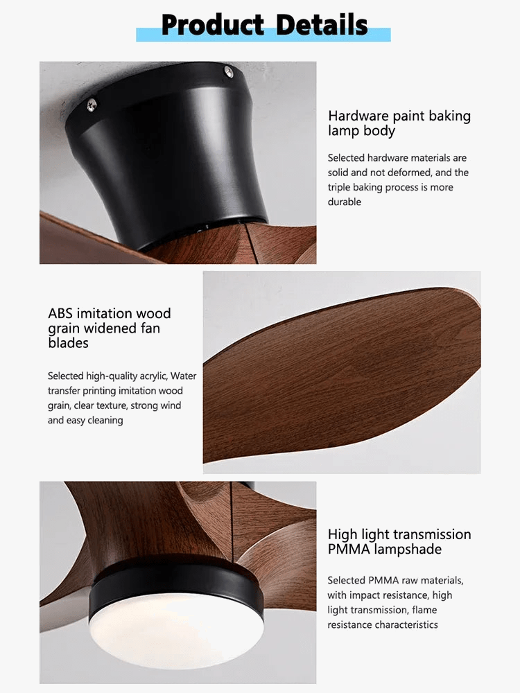 Ventilateur de plafond moderne Lux&Vitae LED avec télécommande - sans lumière | Marco Lucetti