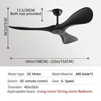 Ventilateur de plafond design à trois pales avec éclairage intégré et commande à distance