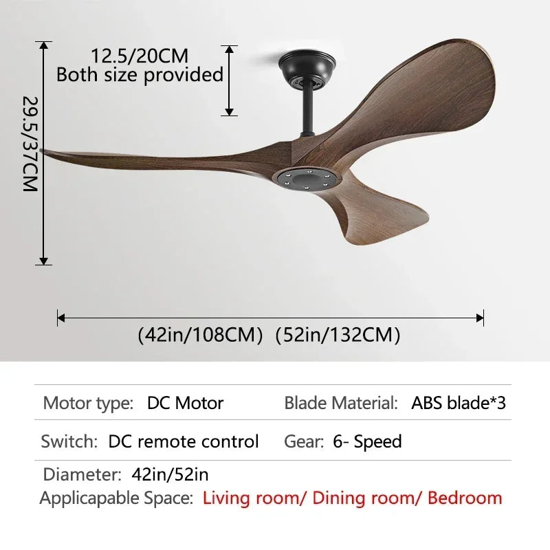 Ventilateur de plafond design à trois pales avec éclairage intégré et commande à distance