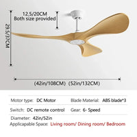 Ventilateur de plafond design à trois pales avec éclairage intégré et commande à distance